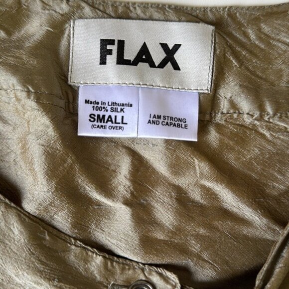 Flax Silk Button Down Blouse Size S - Picture 3 of 9